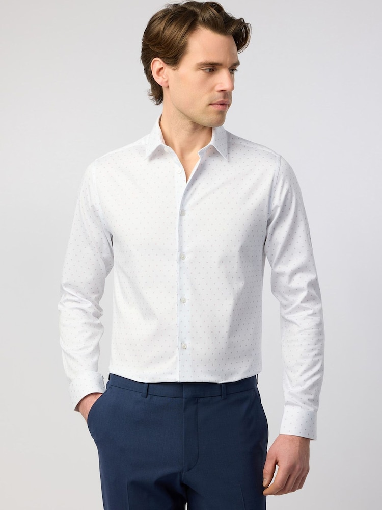Ted Baker Tailoring White Geometric Dot Shirt - Image 1 of 4