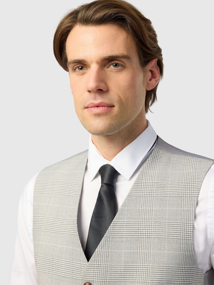 Antique Rogue Grey Monochrome Check Waistcoat - Image 2 of 2