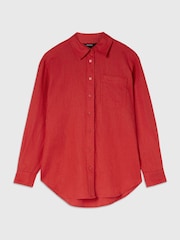 Whistles Red Ultimate Linen Shirt - Image 5 of 5