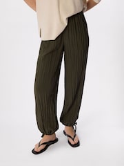 Whistles Green Relaxed Tie Hem Trousers - Image 1 of 5