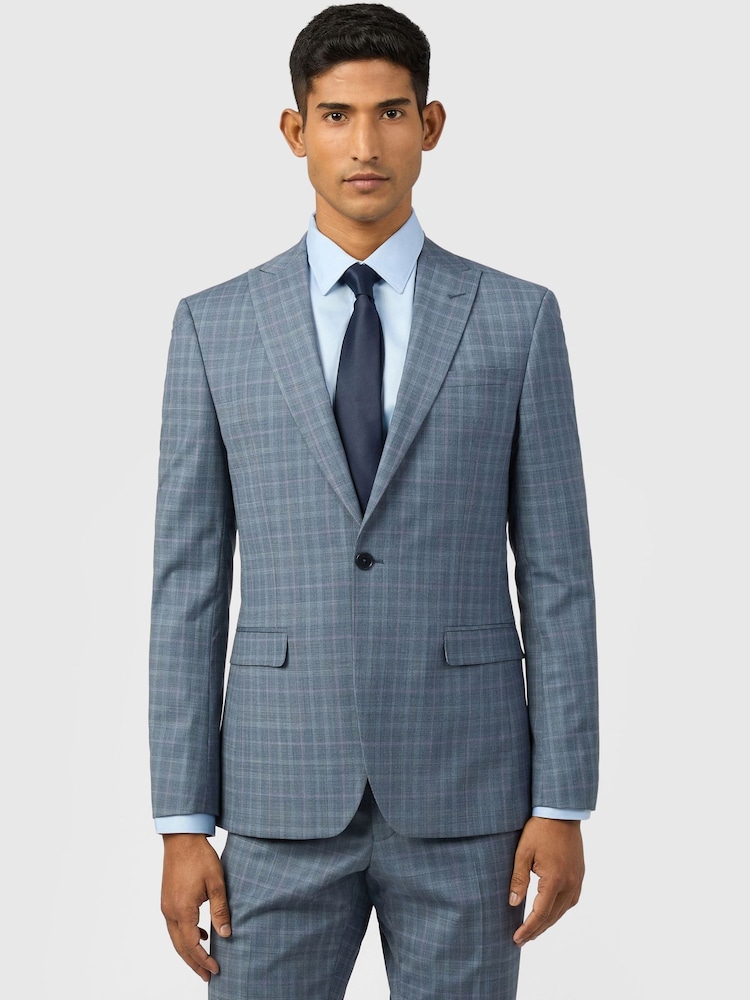 Ted Baker Tailoring Blue Check Jacket - Image 1 of 3