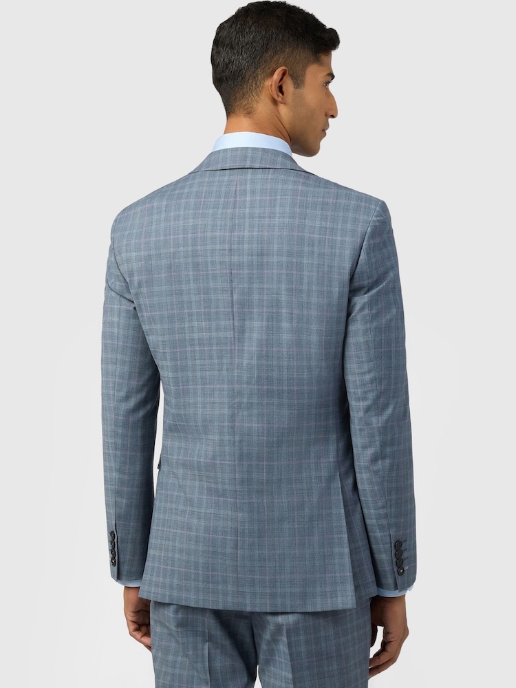 Ted Baker Tailoring Blue Check Jacket - Image 2 of 3