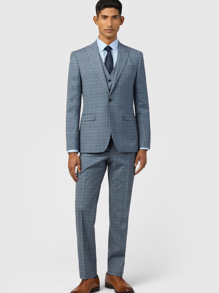 Ted Baker Tailoring Blue Check Jacket - Image 3 of 3