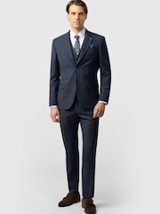 Ted Baker Tailoring Blue Textured Check Jacket - Image 3 of 5