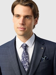 Ted Baker Tailoring Blue Textured Check Jacket - Image 4 of 5