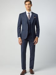 Ted Baker Tailoring Blue Grid Texture Jacket - Image 2 of 5