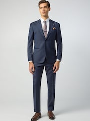 Ted Baker Tailoring Blue Grid Texture Jacket - Image 3 of 5