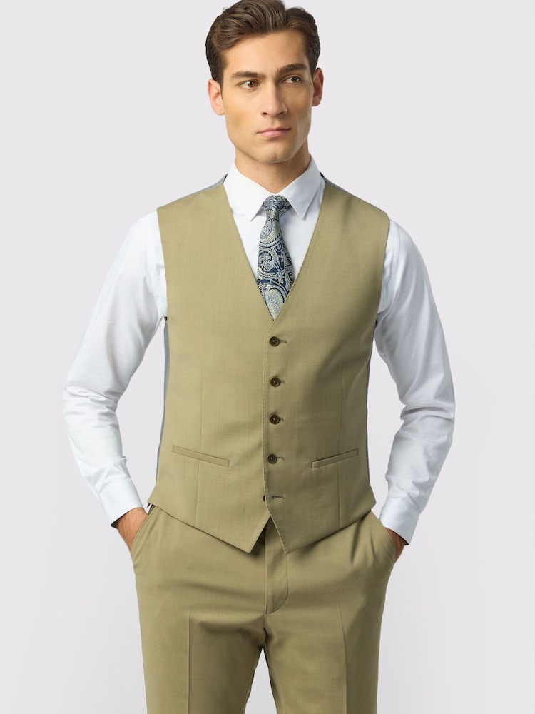Ted Baker Tailoring Green Panama Waistcoat - Image 1 of 1
