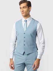 Ted Baker Tailoring Blue Panama Waistcoat - Image 1 of 2
