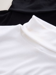 Monochrome Roll Neck Long Sleeve Tops 2 Pack - Image 5 of 5