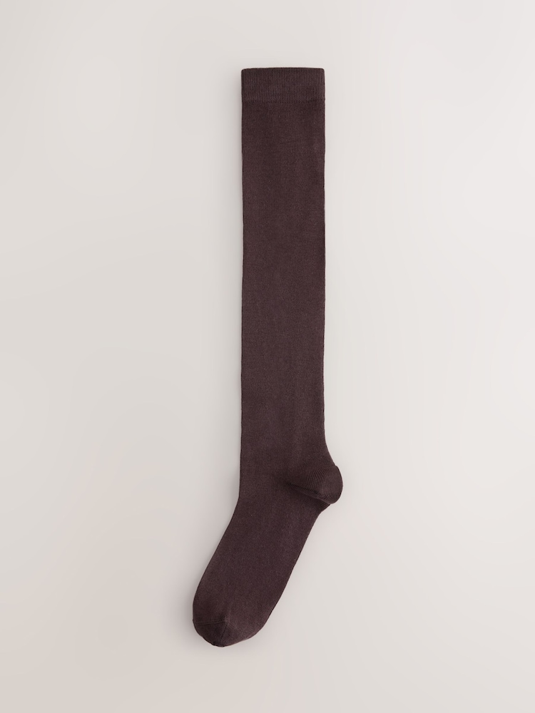 Chocolate Brown Modal Blend Knee High Socks 2 Pack - Image 2 of 5 Chocolate Brown Modal Blend Knee High Socks 2 Pack - Image 2 of 5