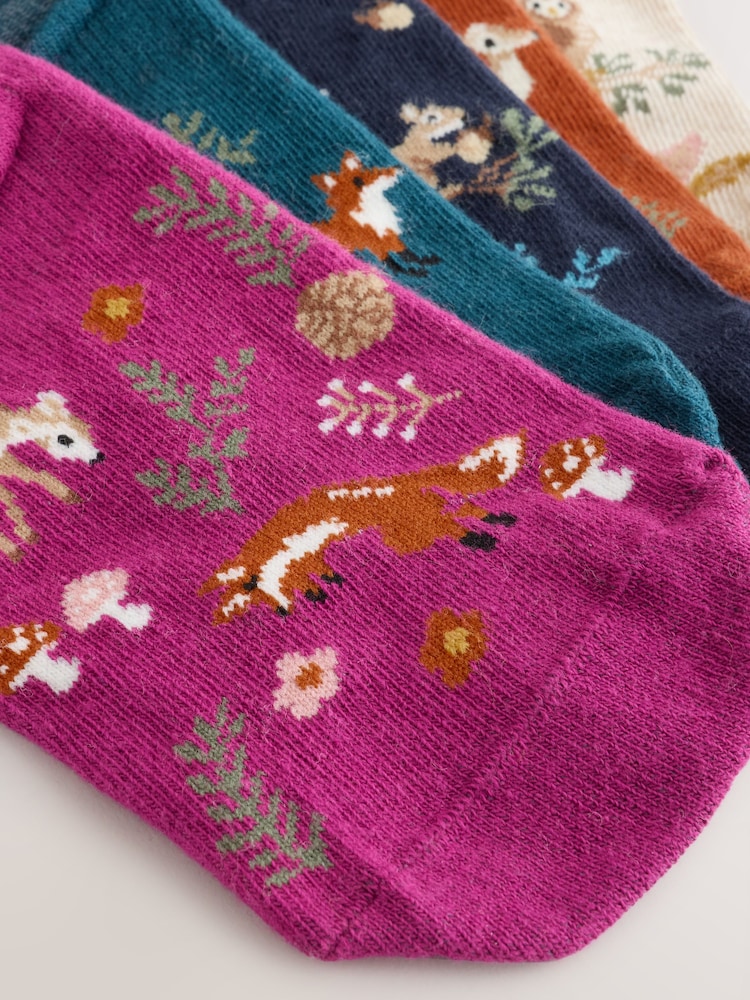 Autumn Animals Invisible Trainers Socks 5 Pack - Image 8 of 8 Autumn Animals Invisible Trainers Socks 5 Pack - Image 8 of 8