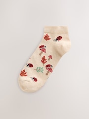 Berry Red Ladybird Trainer Socks 4 Pack - Image 4 of 7