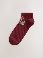 Berry Red Ladybird Trainer Socks 4 Pack - Image 5 of 7