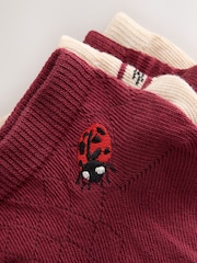 Berry Red Ladybird Trainer Socks 4 Pack - Image 7 of 7