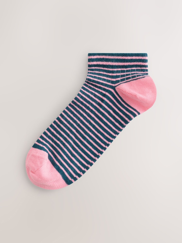 Burgundy Red/Cream Stripe Trainer Socks 5 Pack - Image 2 of 8 Burgundy Red/Cream Stripe Trainer Socks 5 Pack - Image 2 of 8