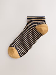 Burgundy Red/Cream Stripe Trainer Socks 5 Pack - Image 3 of 8