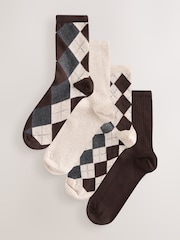 Neutral Argyle Pattern - Κάλτσες αστραγάλου 4 πακέτο - Εικόνα 1 από 7