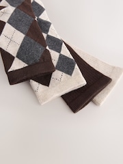 Neutral Argyle Pattern - Κάλτσες αστραγάλου 4 πακέτο - Εικόνα 6 από 7