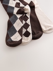Neutral Argyle Pattern - Κάλτσες αστραγάλου 4 πακέτο - Εικόνα 7 από 7