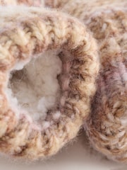 Neutral Tonal Knitted Bootsie Slipper Socks - Image 2 of 3