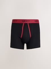 Black Contrast Binding 5 Pack A-Front Cotton Rich Boxers - Image 3 of 10