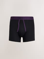 Black Contrast Binding 5 Pack A-Front Cotton Rich Boxers - Image 4 of 10