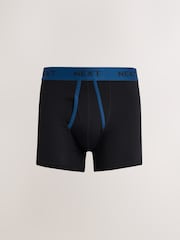 Black Contrast Binding 5 Pack A-Front Cotton Rich Boxers - Image 5 of 10
