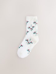 Christmas Mistletoe/Red Super Furry Cosy Socks 2 Pack - Image 4 of 7
