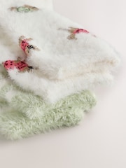 Charlie The Cockapoo/Green Stripe Super Furry Cosy Socks 2 Pack - Image 4 of 5