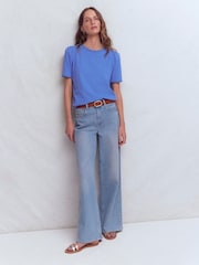 Boden Blue Ali Scallop T-Shirt - Image 4 of 6