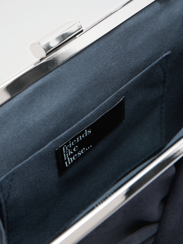 Friends Like These Navy Knotted Detail Clutch Bag - Image 4 of 4