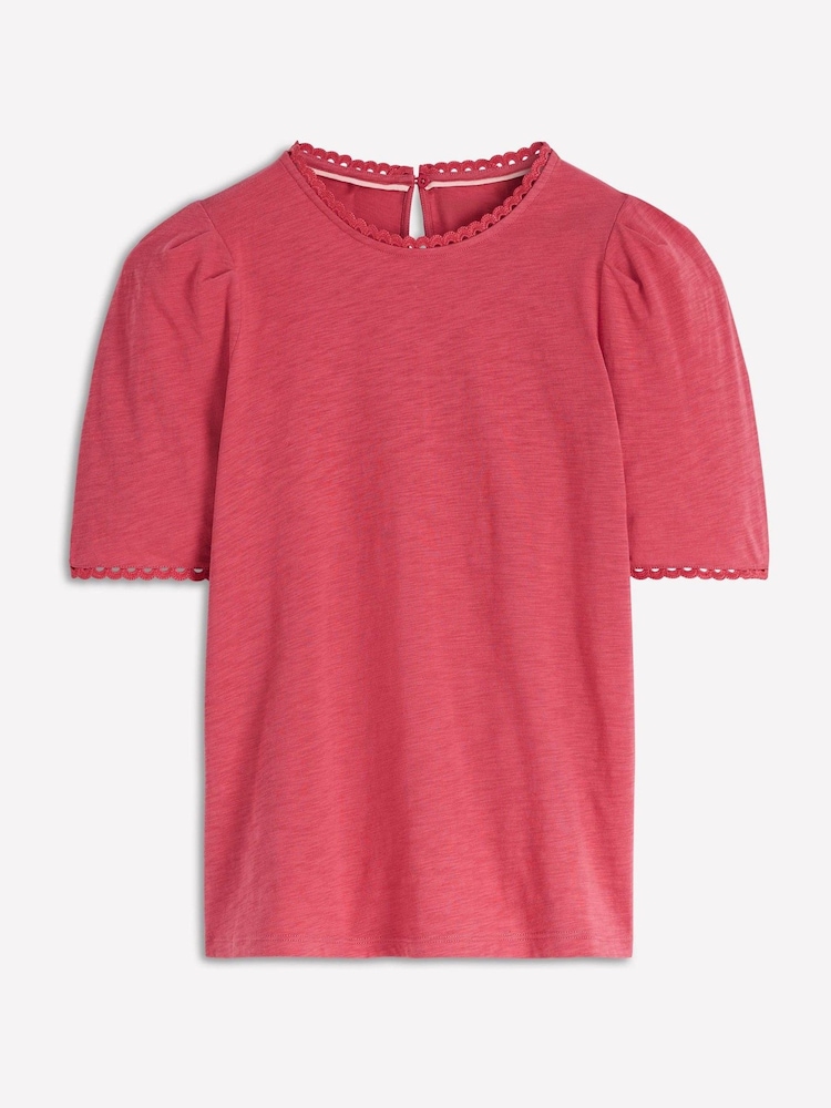 Boden Red Ali Scallop T-Shirt - Image 5 of 5