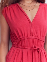 Boden Pink Heidi Ruched Rope Jersey Dress - Image 3 of 7