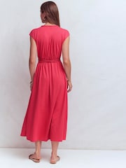 Boden Pink Heidi Ruched Rope Jersey Dress - Image 4 of 7