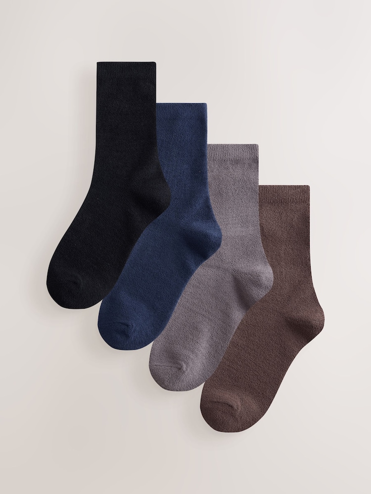 Black/Black/Charcoal Grey/Chocolate Brown - حزمة من 4 جوارب صوف حراري - Image 1 of 7