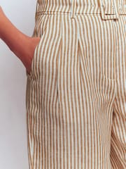 Boden Brown Chelsea Belted Linen Shorts - Image 2 of 6