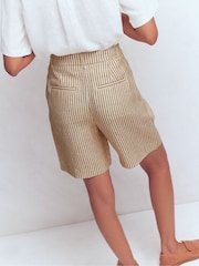 Boden Brown Chelsea Belted Linen Shorts - Image 3 of 6