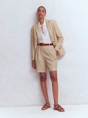 Boden Brown Chelsea Belted Linen Shorts - Image 5 of 6