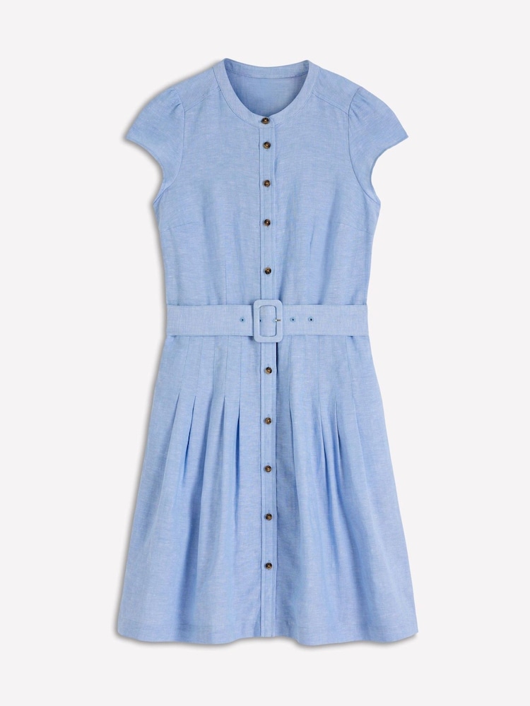 Boden Blue Arabella Short Linen Dress - Image 1 of 1