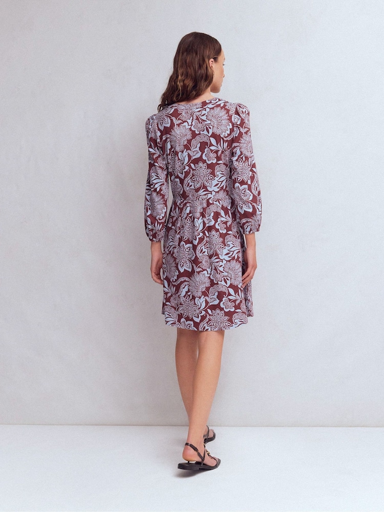 boden notch neck cotton dress Boden Women's Notch Neck Jersey Maxi Dress in Red