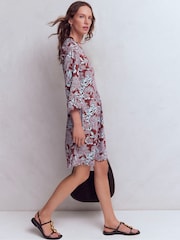 Boden Brown Cathy Notch Neck Jersey Dress - Image 4 of 7
