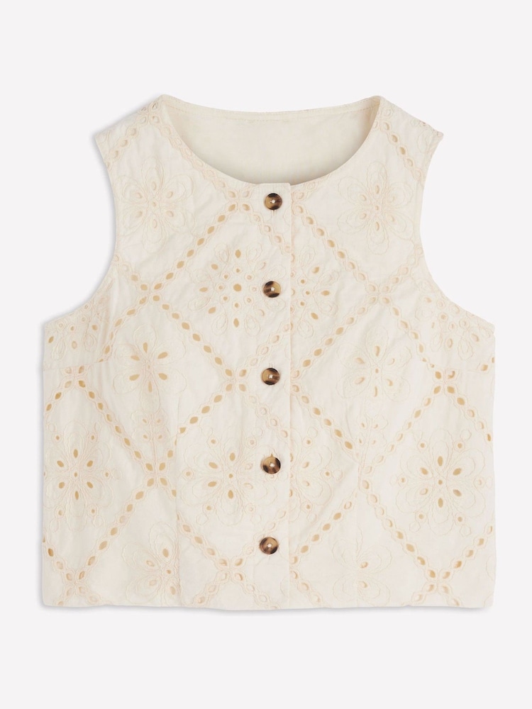 Boden Cream Andrea Cotton Shell Top - Image 1 of 1