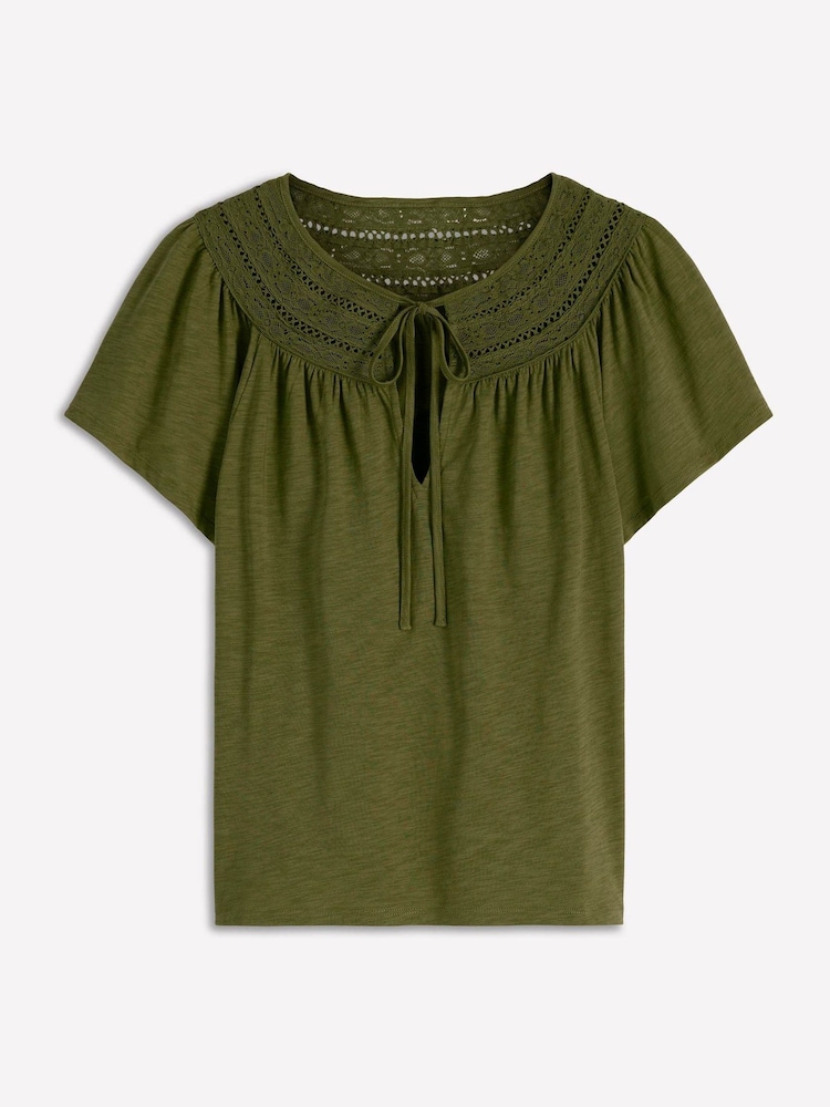Boden Green Edi Trim Detail T-shirt - Image 5 of 5 Boden Green Edi Trim Detail T-shirt - Image 5 of 5