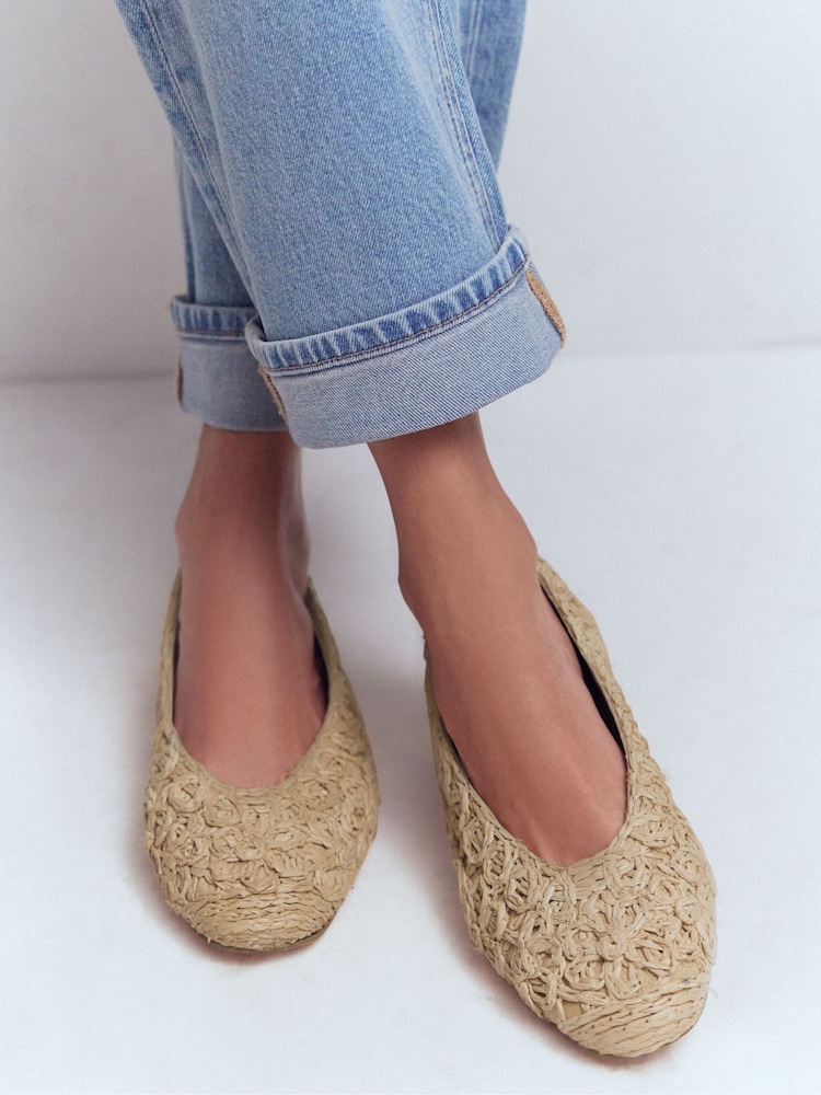 Boden Natural High Cut Ballet Flats - Image 1 of 6 Boden Natural High Cut Ballet Flats - Image 1 of 6