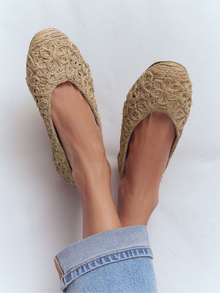 Boden Natural High Cut Ballet Flats - Image 2 of 6 Boden Natural High Cut Ballet Flats - Image 2 of 6