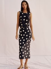 Boden Blue Andrea Linen Shell Top - Image 1 of 6