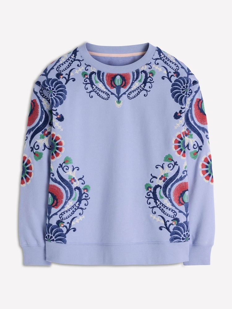 Boden Blue Emi Embroidered Sweatshirt - Image 1 of 1