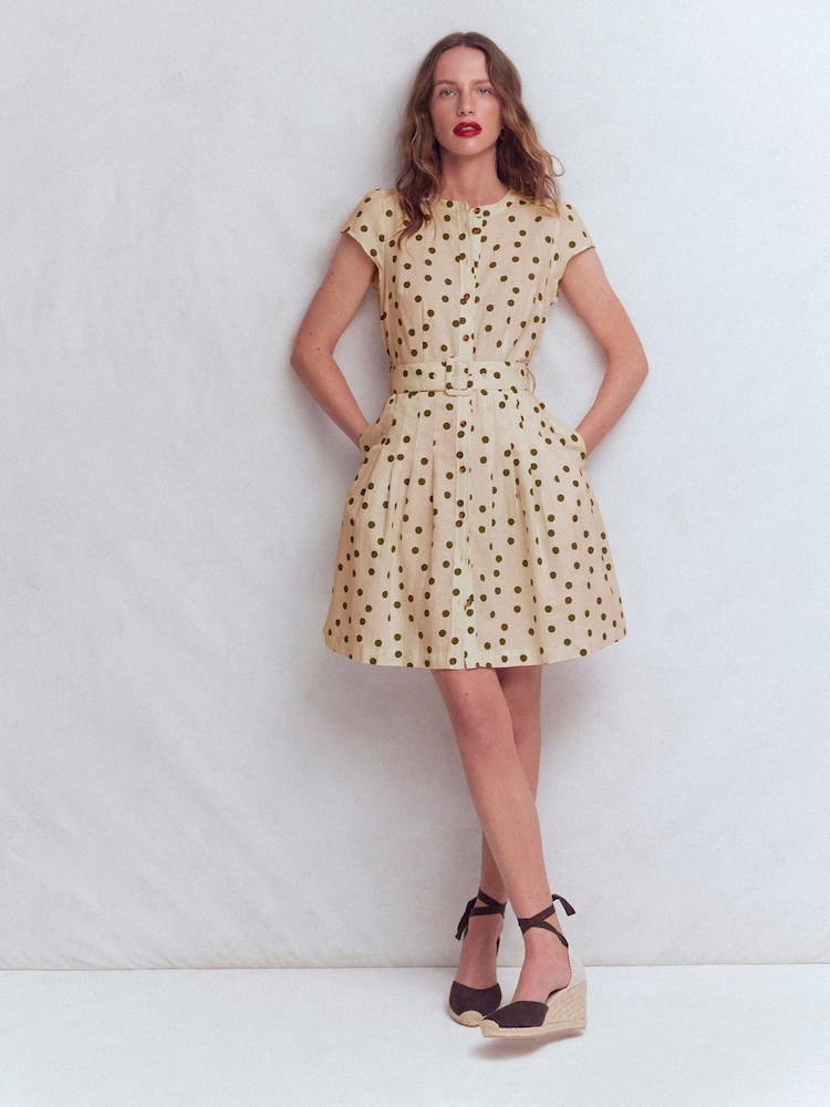 Boden Arabella Short Linen Dress - Imagen 1 de 6