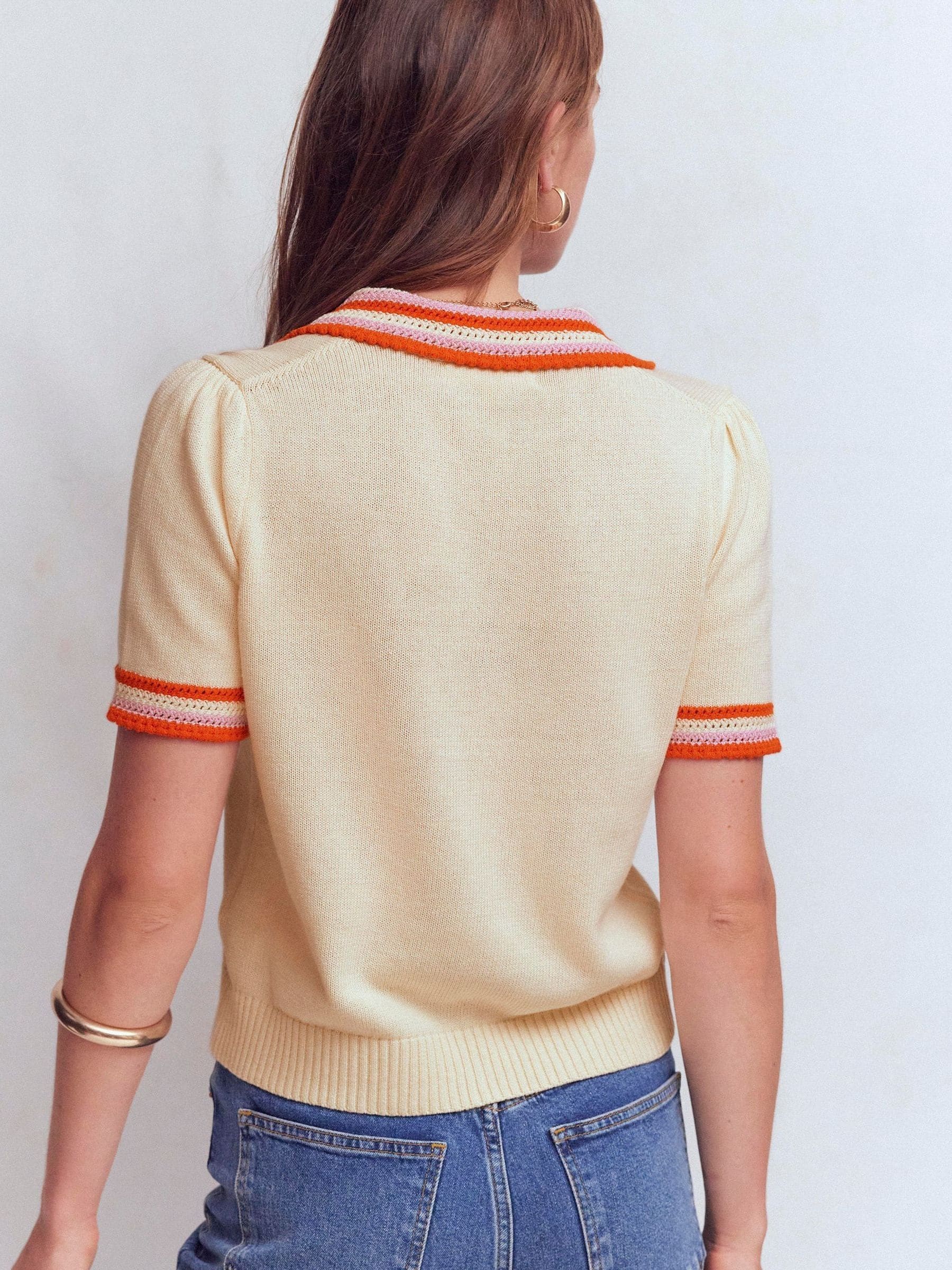 Buy Boden Cream Crochet Trim Cardigan from Next USA